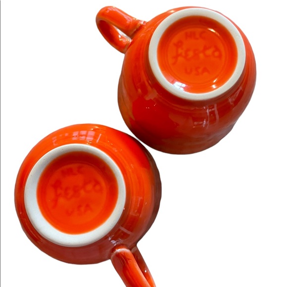 Fiestaware Tangerine Orange Teacup & Saucer set of 2 - Picture 3 of 5
